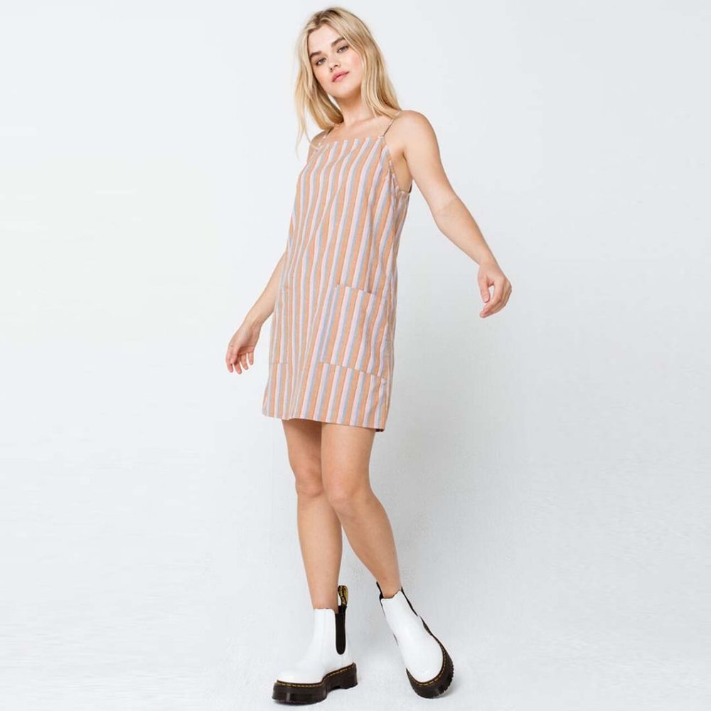Billabong Straight Round Dress - Pink Stripe
